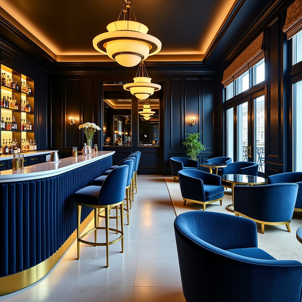 Art Deco Navy Main Dining