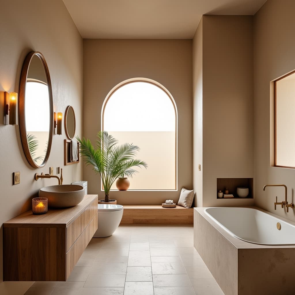 Mediterranean Arched Bathroom